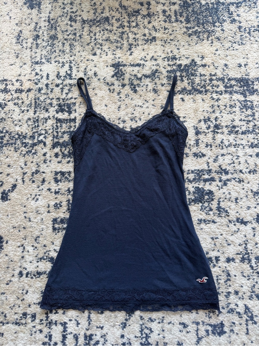 Hollister Navy Lace-Trim Camisole Slip